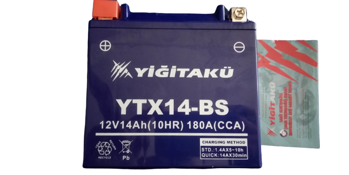 YTX14BS YİĞİT AKÜ 12V14AH MOTOSİKLET AKÜSÜ | Akü ...